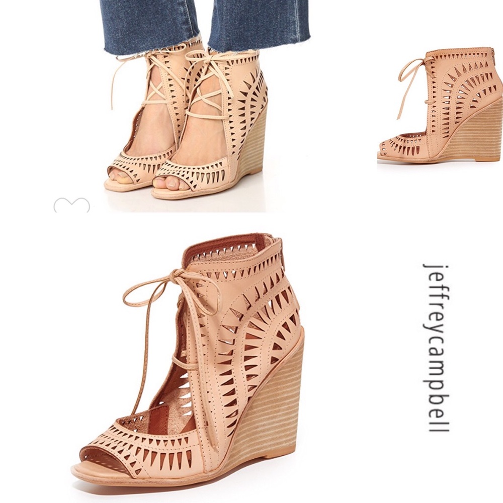 JEFFERY CAMPBELL Rodillo Wedge Sandals. SZ 9.5. NWOT